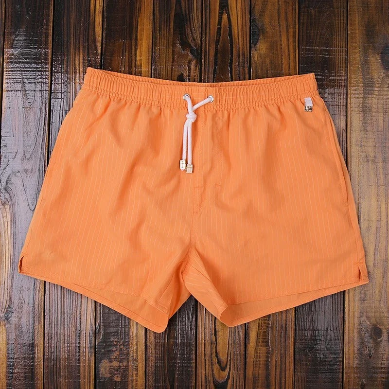 Gestreepte herenshorts met elastische tailleband - Matteo