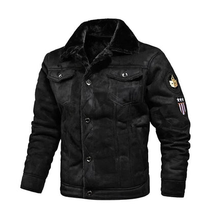 Luxe Oversized Leren Jas met Fluwelen Voering - Victor