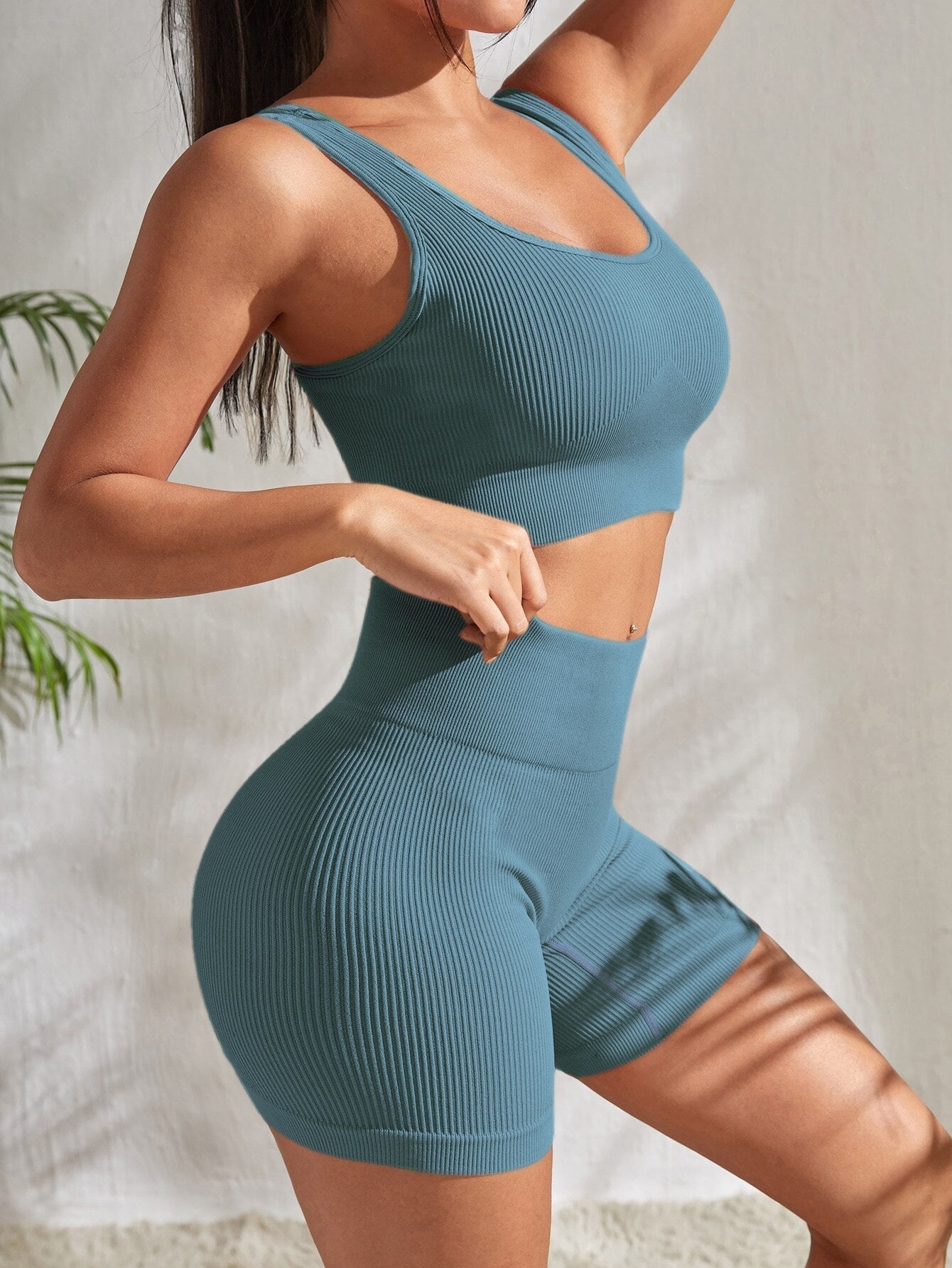 Tweedelige Dames Fitnessset met Shorts en Top - Sienna