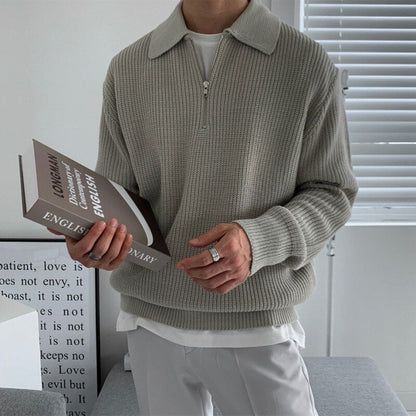 Heren sweatshirt met ritskraag – Jonas