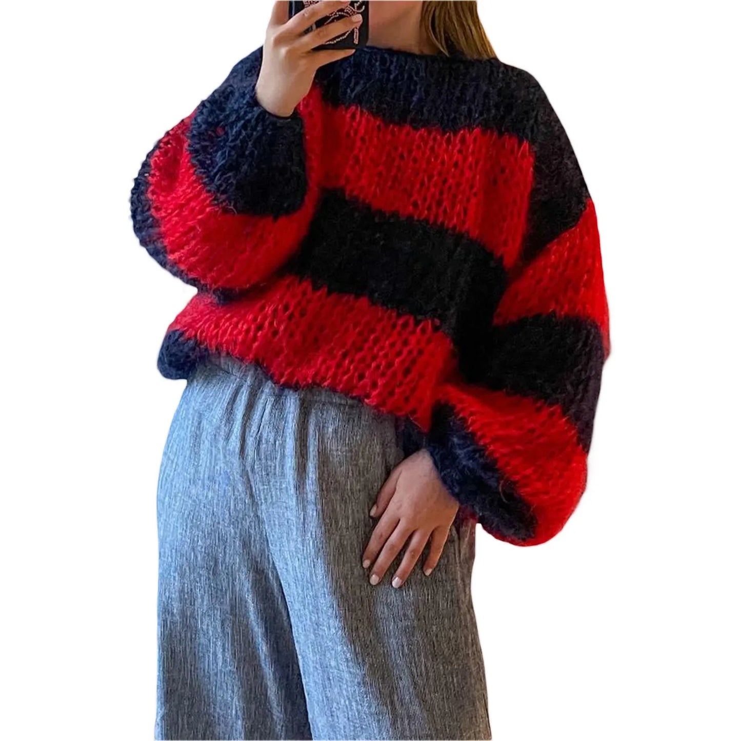 Oversized Dames Trui met Strepenpatroon – Yvonne