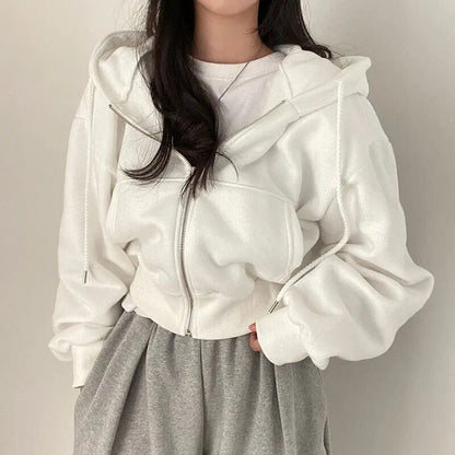 Kort Dames Vest met Capuchon en Oversized Pasvorm – Rinette