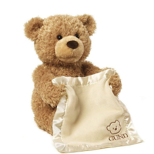 Interactieve knuffelbeer met verstoppertje‑functie – praat en beweegt zijn armen – ca. 30 cm