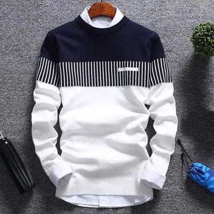 Heren Trui met Strepen en Colourblock-Design – Matteo