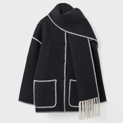 Lange Wollen Damesjas voor de Herfst – Amelie
