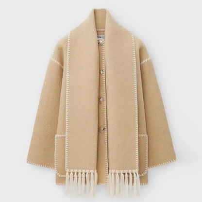 Lange Wollen Damesjas voor de Herfst – Amelie