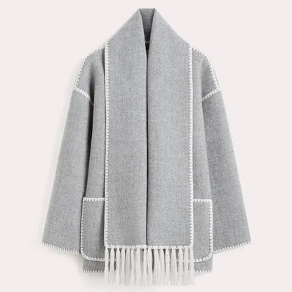 Lange Wollen Damesjas voor de Herfst – Amelie
