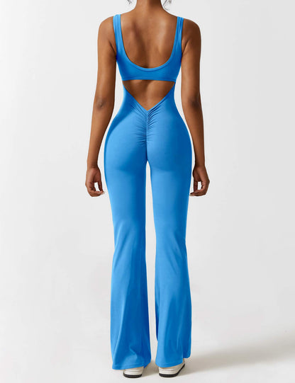 Rugvrije Jumpsuit met Uitlopende Broekspijpen - Liv