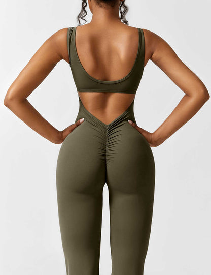 Rugvrije Jumpsuit met Uitlopende Broekspijpen - Liv