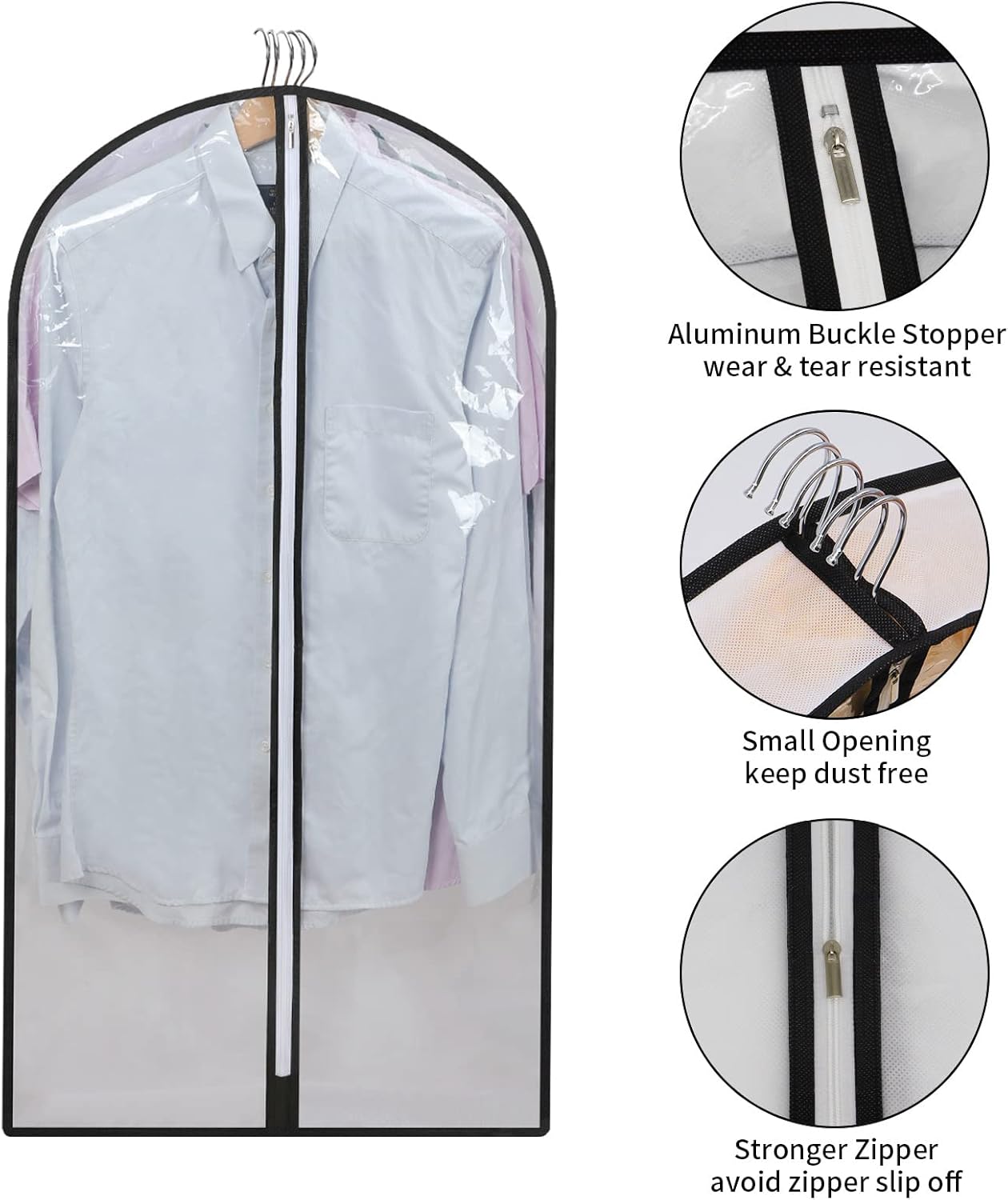PEVA kledinghoezen set – 24 hangende kledinghoezen in 3 maten