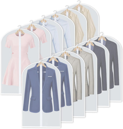 PEVA kledinghoezen set – 24 hangende kledinghoezen in 3 maten