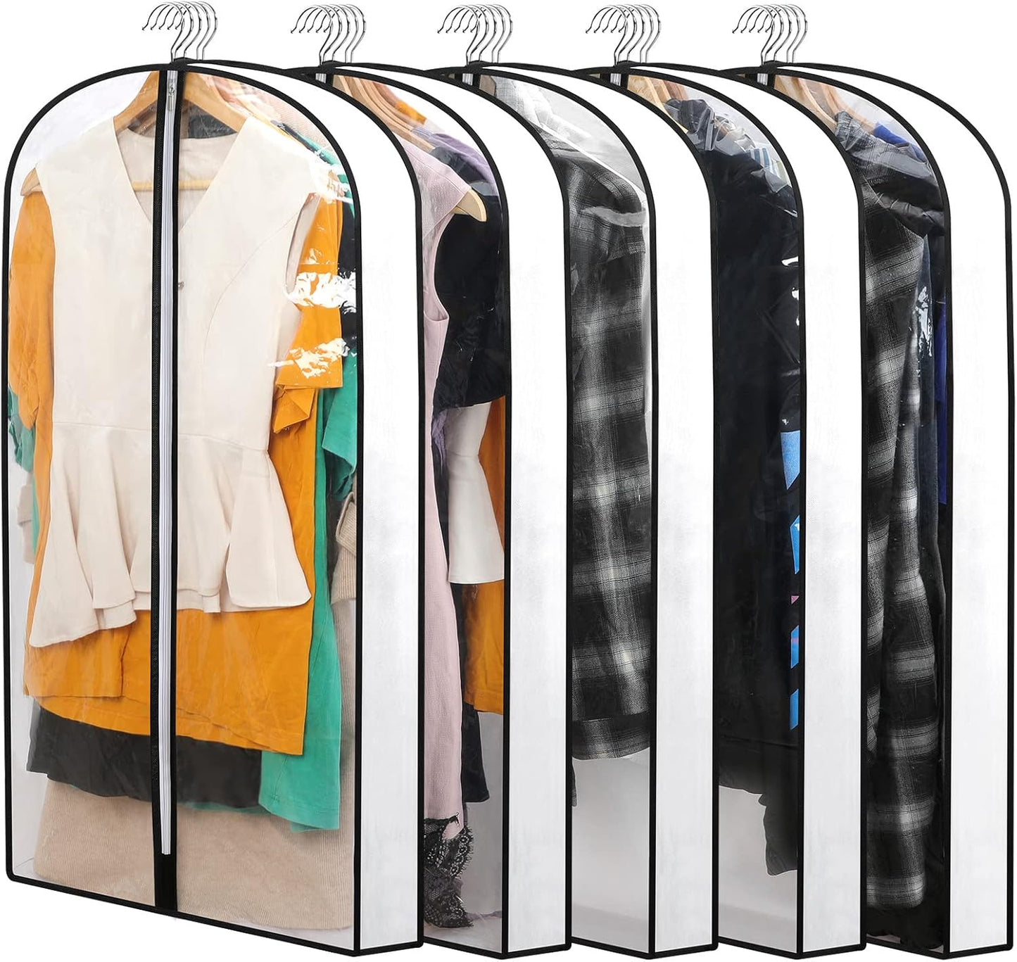 PEVA kledinghoezen set – 24 hangende kledinghoezen in 3 maten