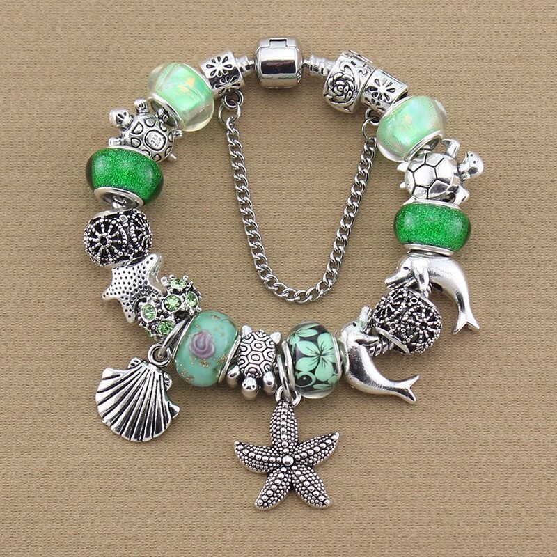 Zeeschelp en Zeester Bedel Armband