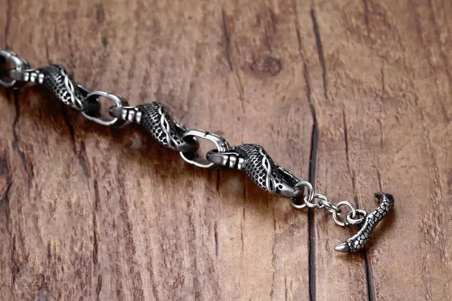 Vikings Drakenkop Mannenarmband