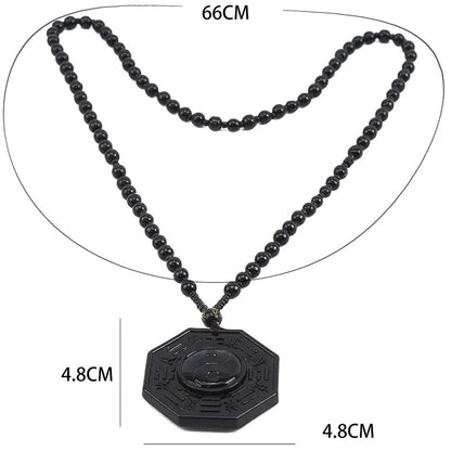 Obsidiaan Yin Yang Ketting