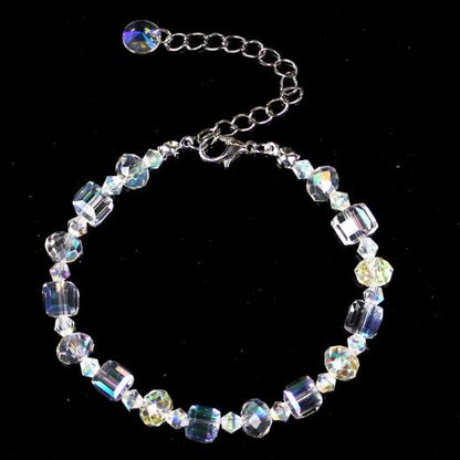 Vierkante Glazen Kristal Armband