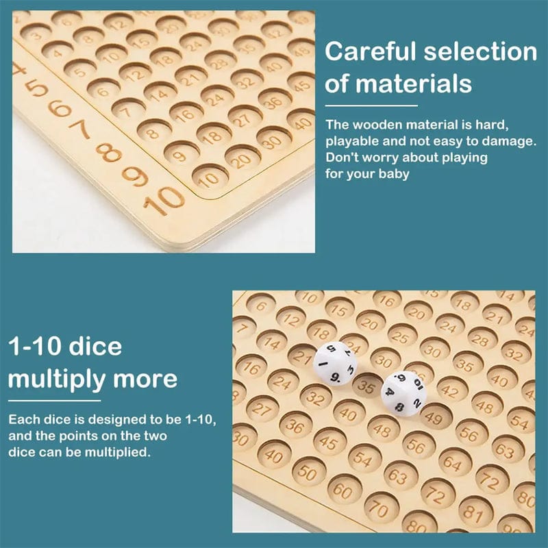 FunnyCalc™ - Houten Montessori Vermenigvuldigings Bordspel