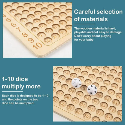 FunnyCalc™ - Houten Montessori Vermenigvuldigings Bordspel