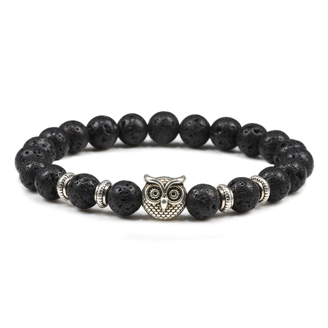 Natuurstenen Uil Bedel Armband