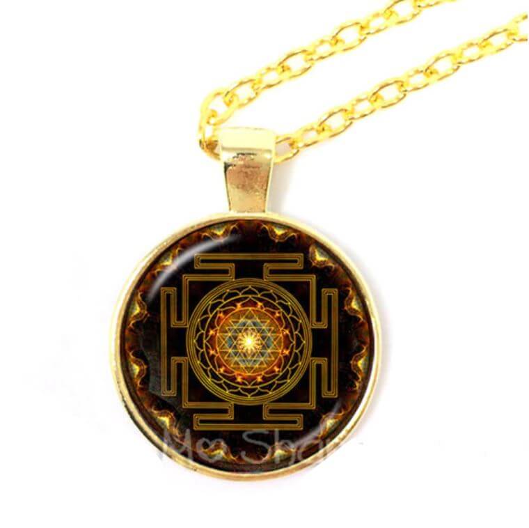 Sri Yantra Koepel Hanger Ketting