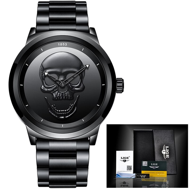 LIGE Skull Horloge