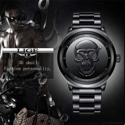 LIGE Skull Horloge