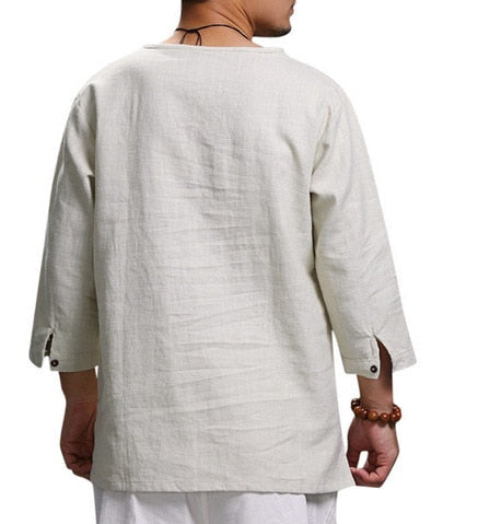 Adrian Shirt | Mannen Linnen T-shirt