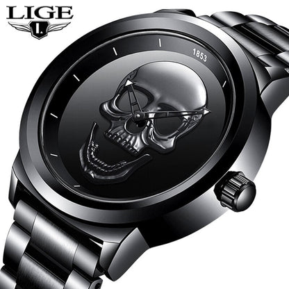 LIGE Skull Horloge
