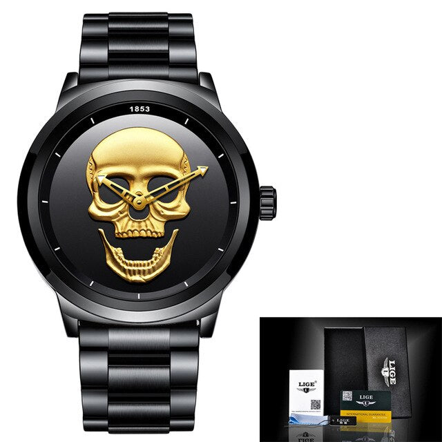 LIGE Skull Horloge