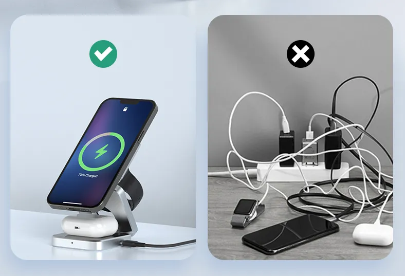 GardenFeel™ 3-in-1 Laadstation | Magnetische en opvouwbare oplader