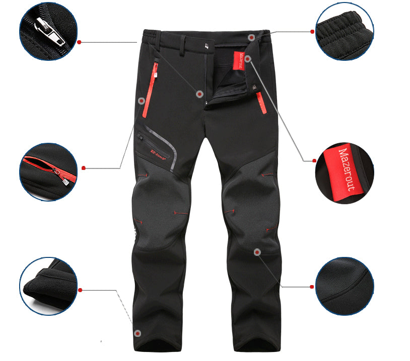 Heren winter gevoerde waterdichte broek