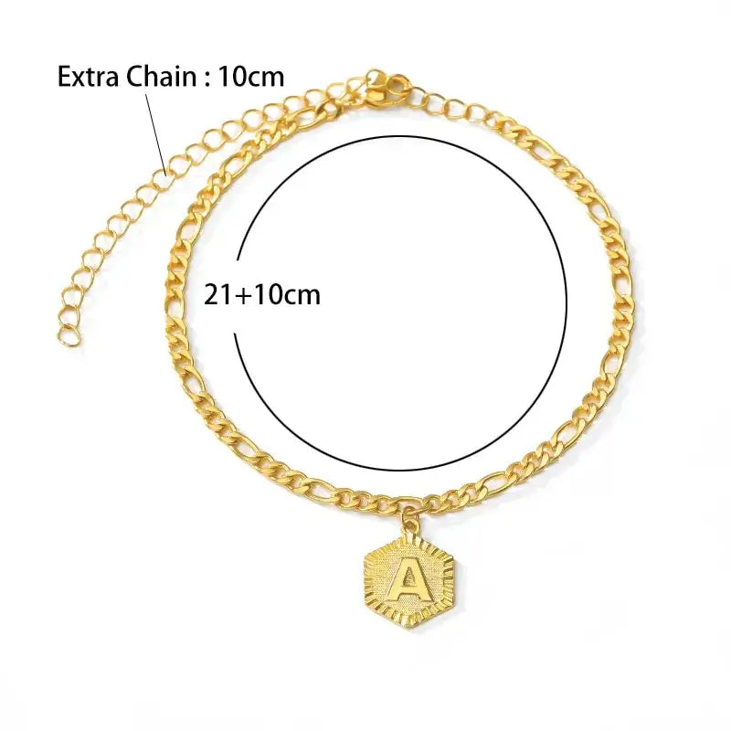 Letter Charm Enkelbandje