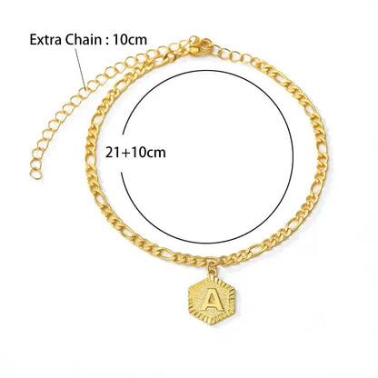 Letter Charm Enkelbandje