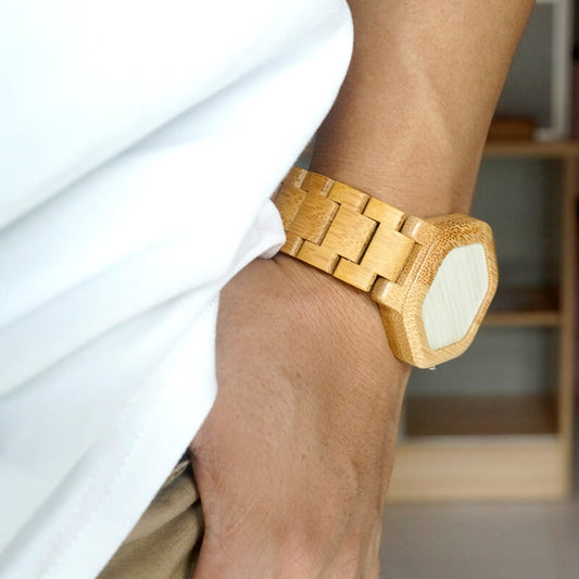 Digitaal Houten LED-horloge