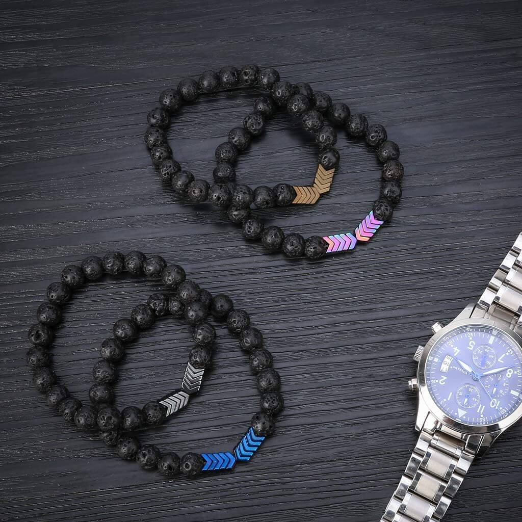 Pijl Lava Steen Armband
