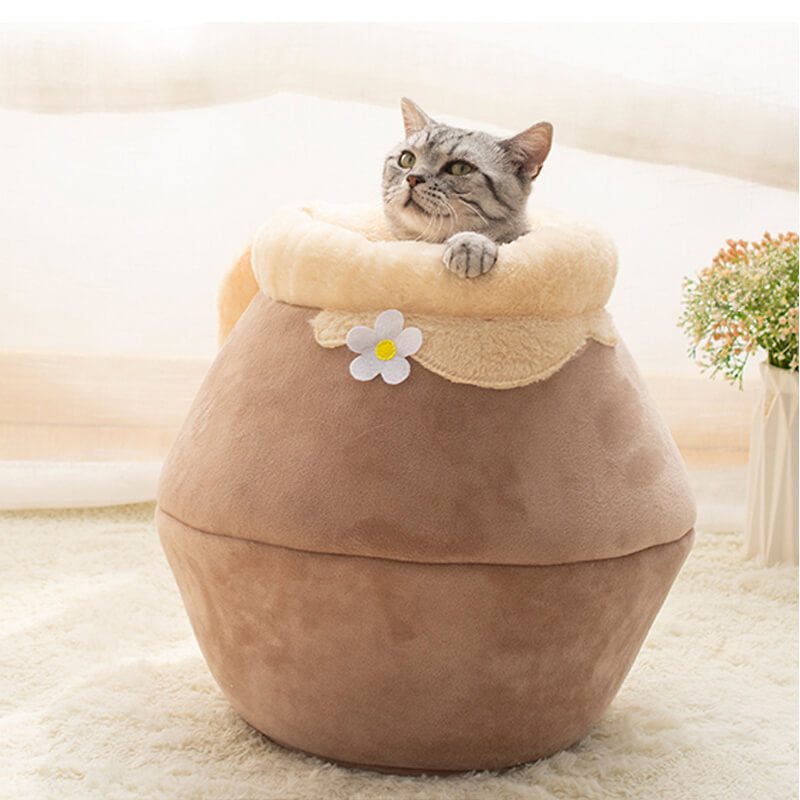 Cozy Cave | Opvouwbaar Zacht Pluche Kattenbed