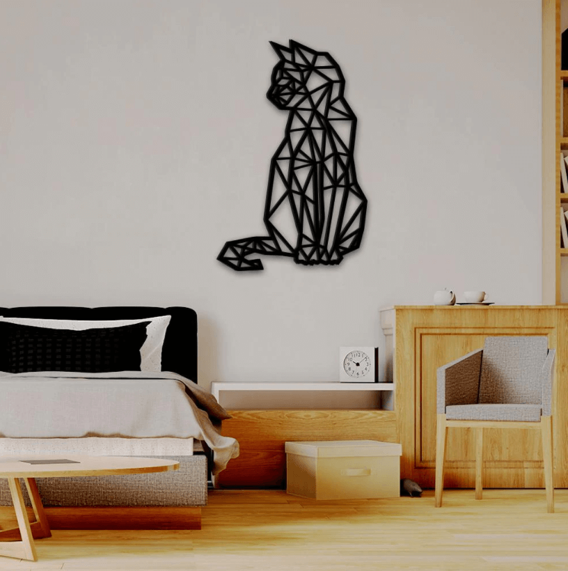Kat Geometrische Muursticker