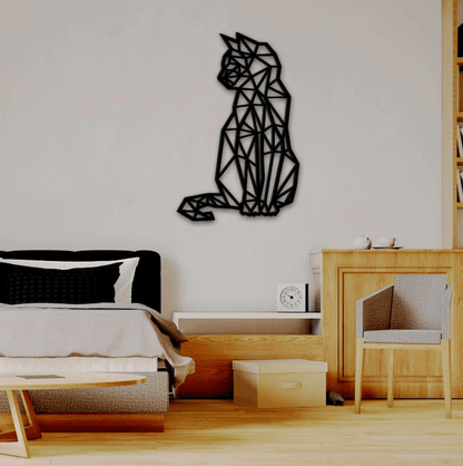 Kat Geometrische Muursticker