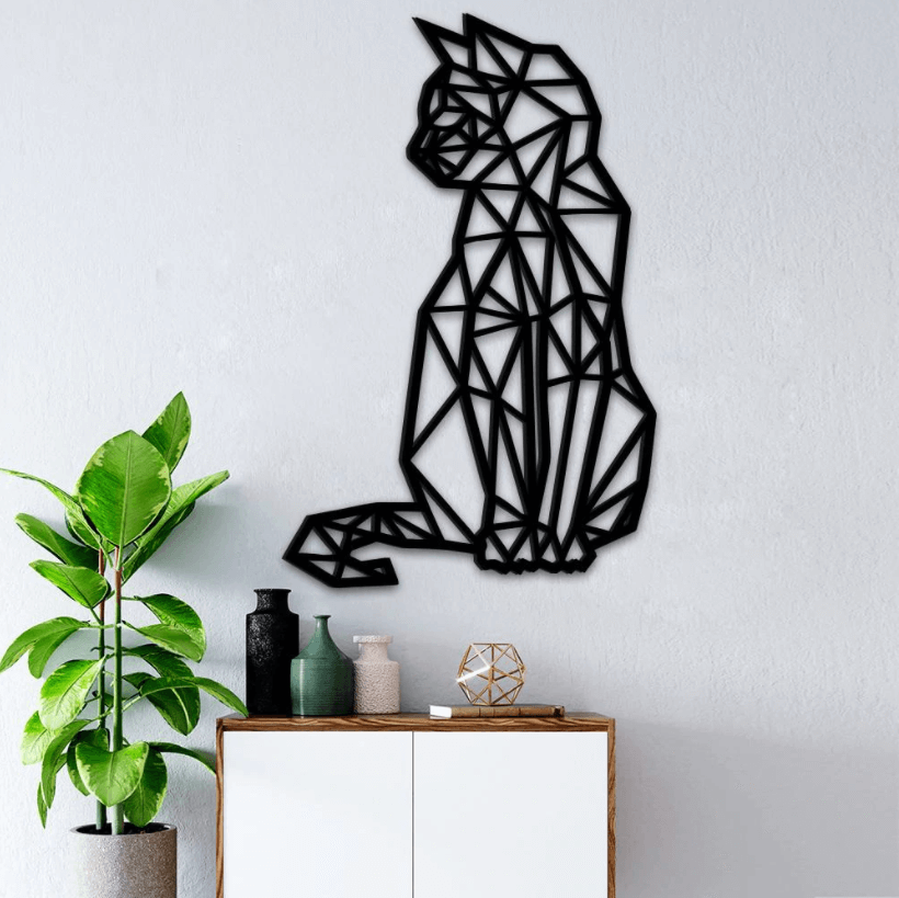 Kat Geometrische Muursticker