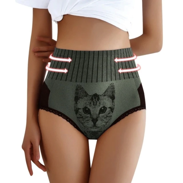 Liftende Hoge-Taille Kat Ondergoed