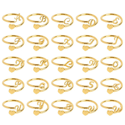 Initial Heart Ring | Letter Ring