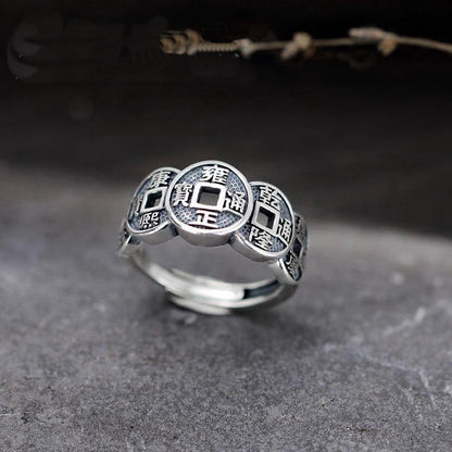 Vijf Keizers Munten Auspicious Ring