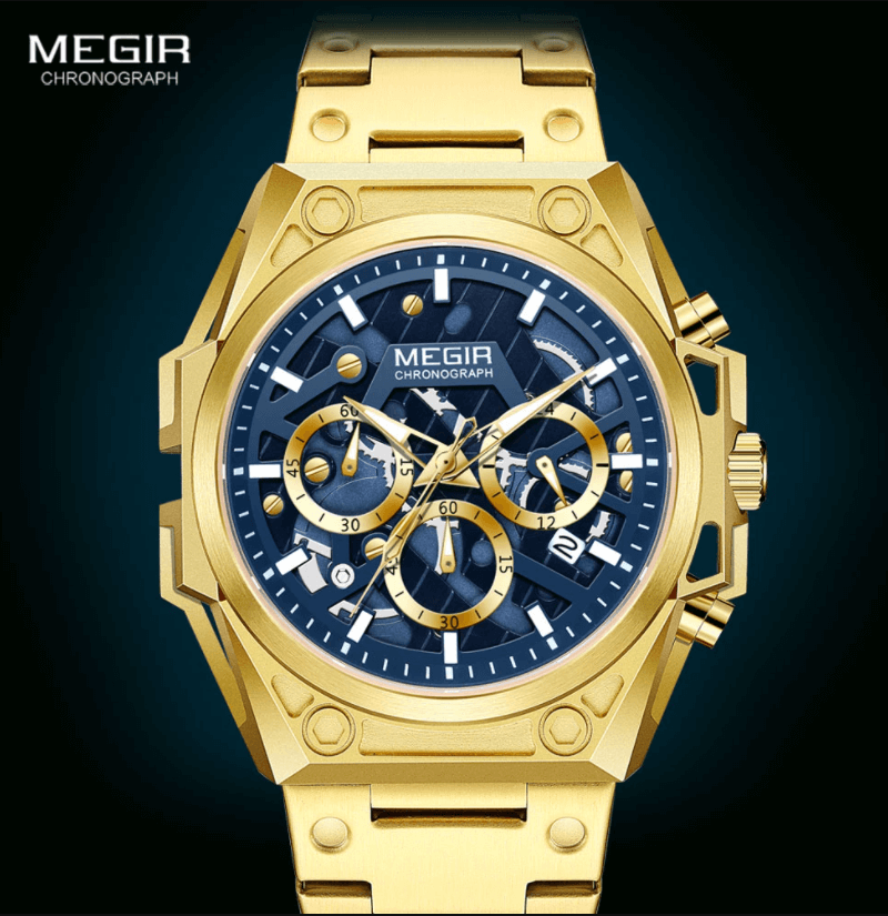 Megir Skeleton Chronograaf Horloge
