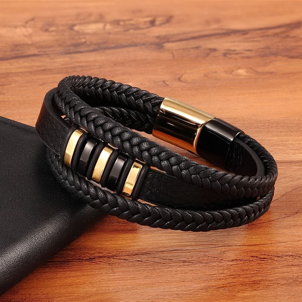 Heren Magnetische Leder Armband