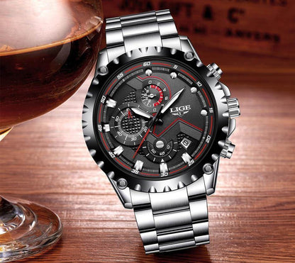 Heren Militair Stalen Horloge