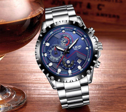 Heren Militair Stalen Horloge
