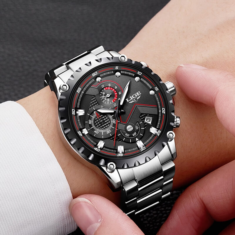 Heren Militair Stalen Horloge