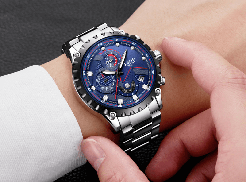 Heren Militair Stalen Horloge
