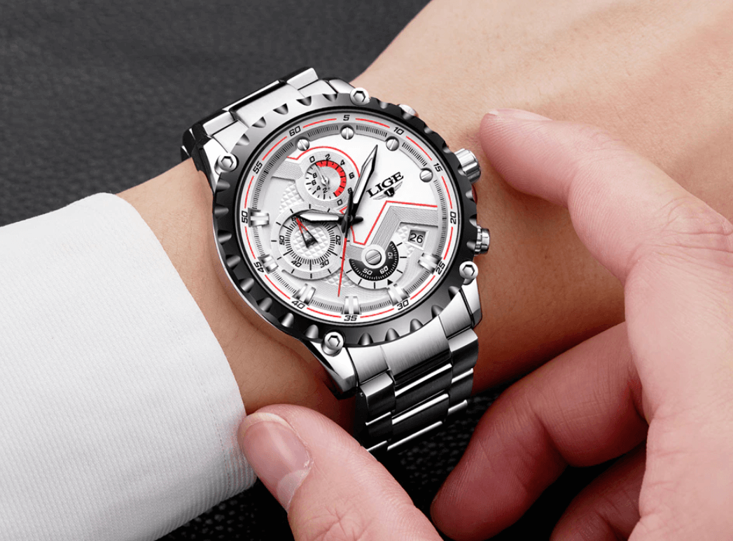 Heren Militair Stalen Horloge