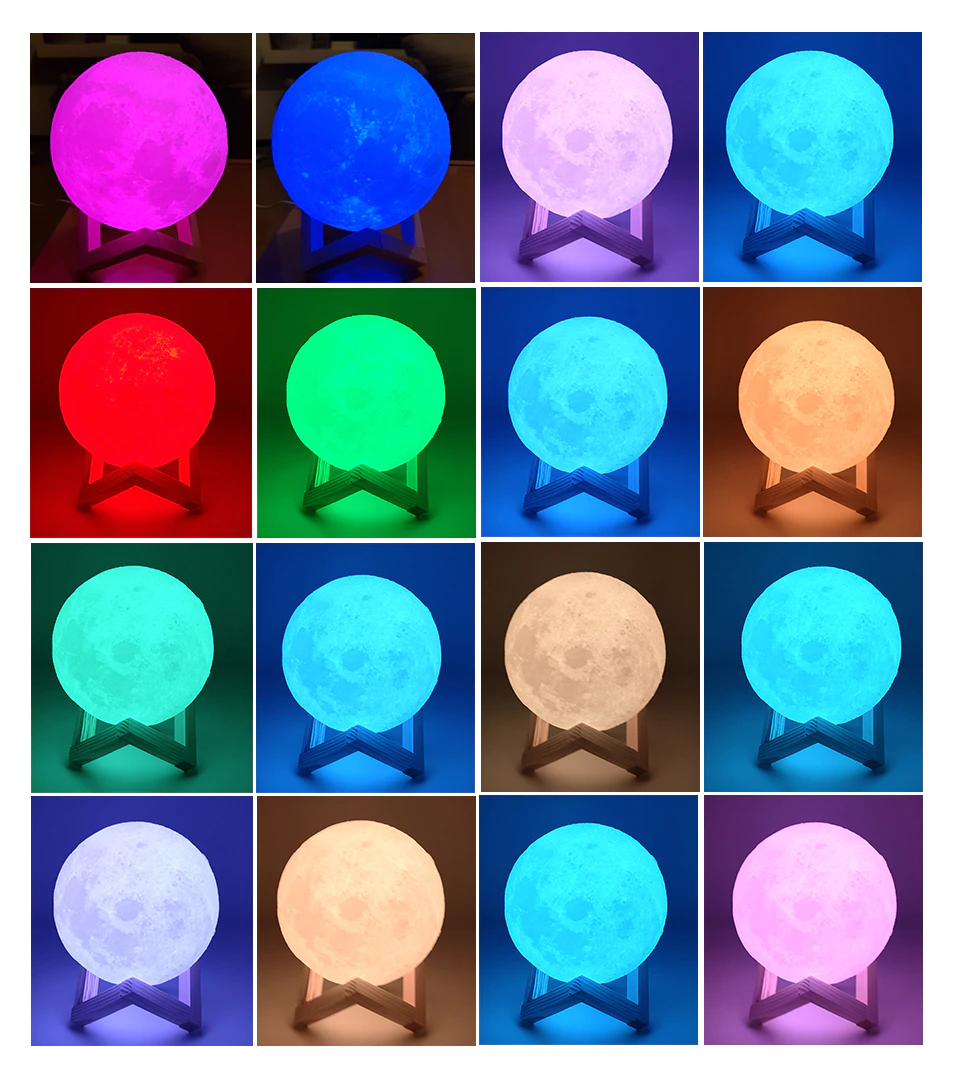 Maanlamp met kleuren